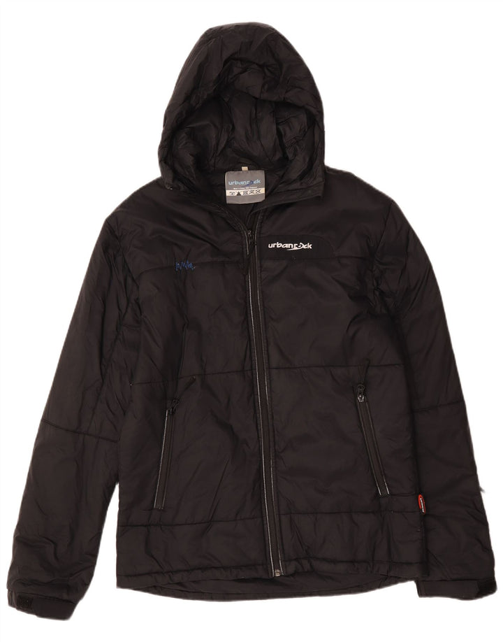 Jaqueta masculina acolchoada com capuz Urbanrock UK 40 poliéster preto grande