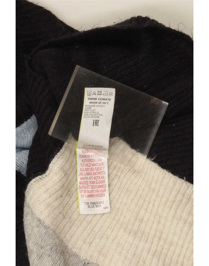 Suéter feminino Marks & Spencer com gola tartaruga Reino Unido 10 pequeno multicolorido