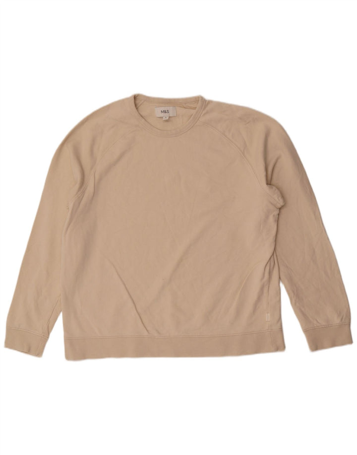 Suéter masculino Marks & Spencer de algodão bege XL