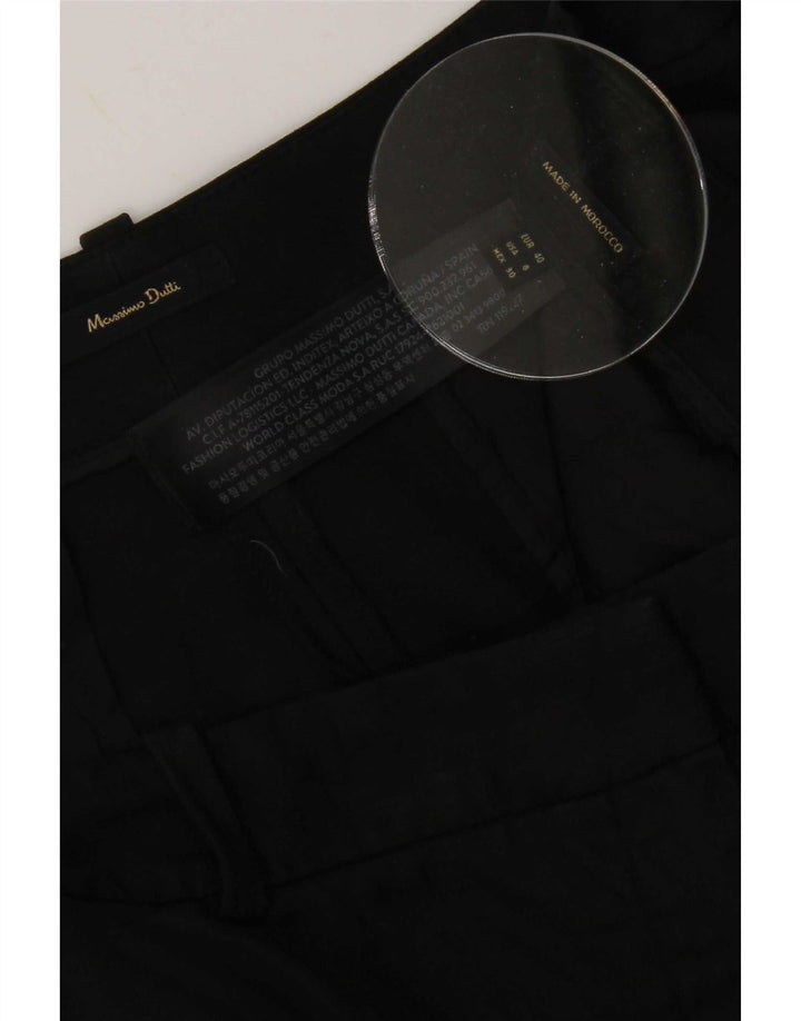 Calça cortada feminina Massimo Dutti EU 40 médio W30 L25 linho preto