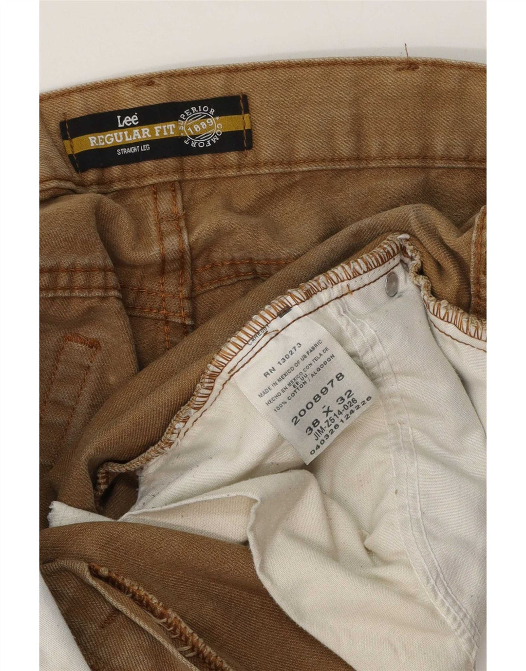 Calça jeans reta masculina Lee Regular Fit W38 L32 algodão marrom