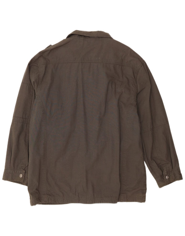Jaqueta utilitária militar masculina vintage UK 44 2XL algodão verde