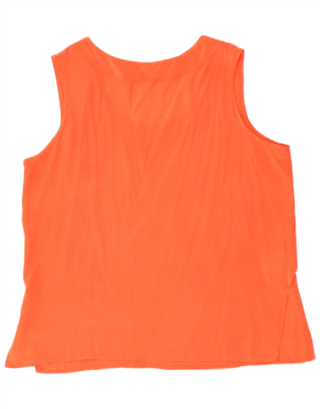 Blusa feminina vintage sem mangas UK 14 grande laranja