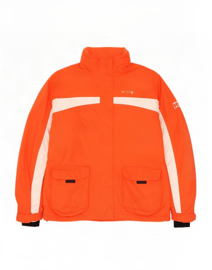 Jaqueta de esqui feminina vintage UK 16 grande poliamida colorblock vermelha