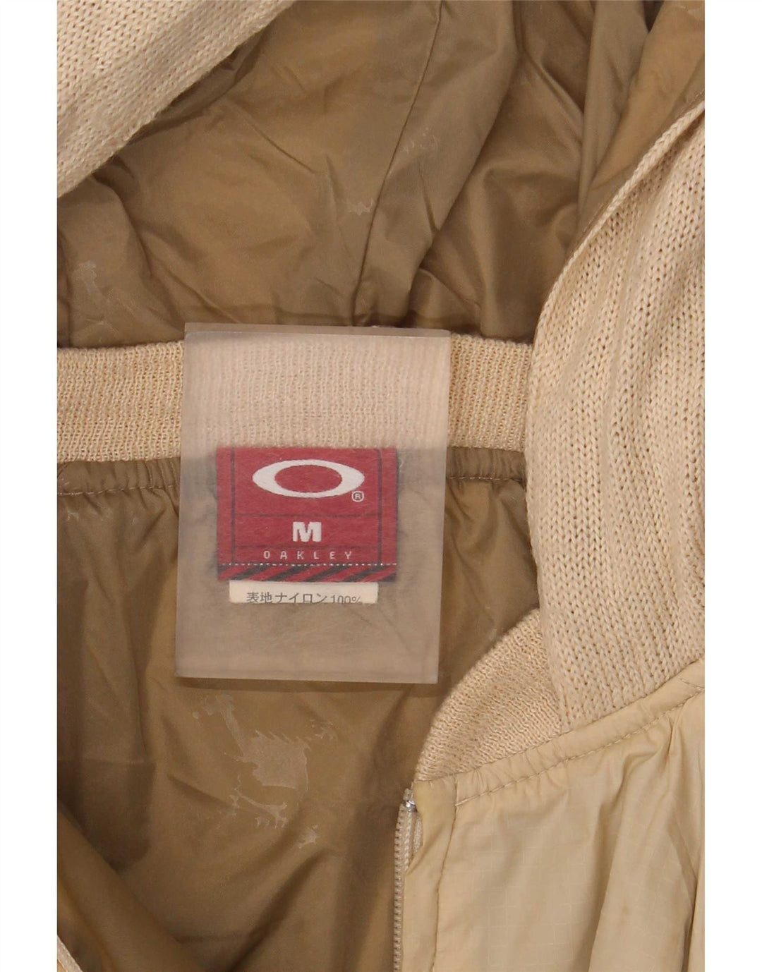 Jaqueta bomber masculina com capuz Oakley UK 38 nylon bege médio