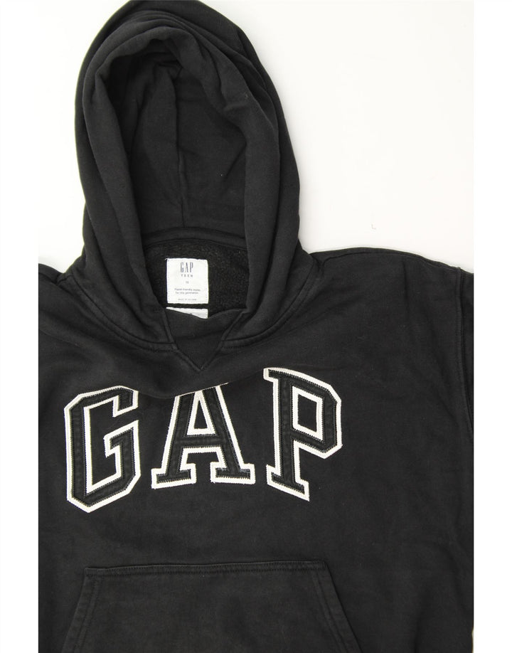 GAP Boys Oversized Graphic Hoodie Jumper 9-10 Years Black Cotton Vintage Gap and Second-Hand Gap from Messina Hembry 