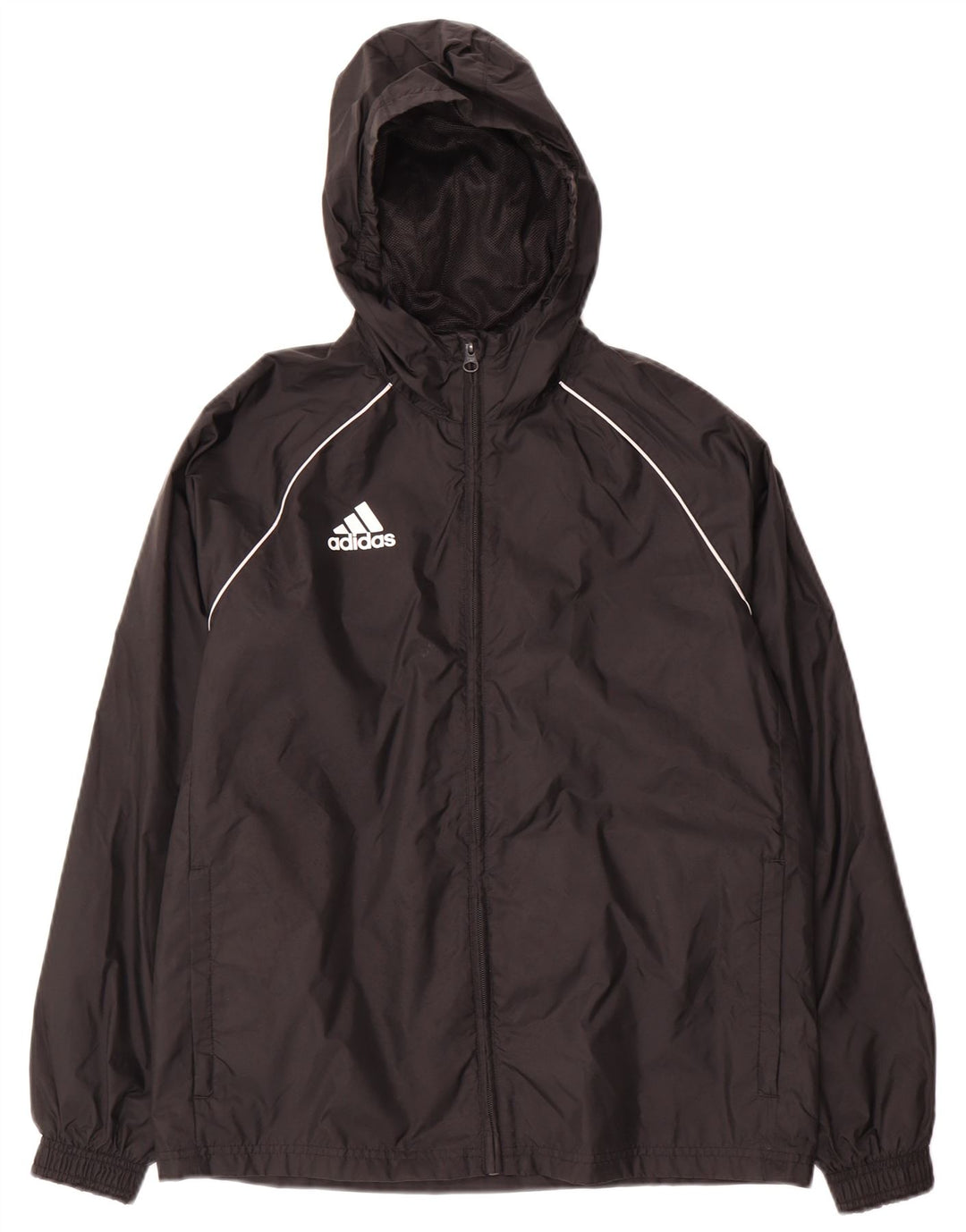 Casaco de treino com capuz Adidas Boys 13-14 anos preto poliéster