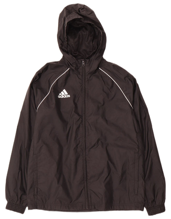 Casaco de treino com capuz Adidas Boys 13-14 anos preto poliéster