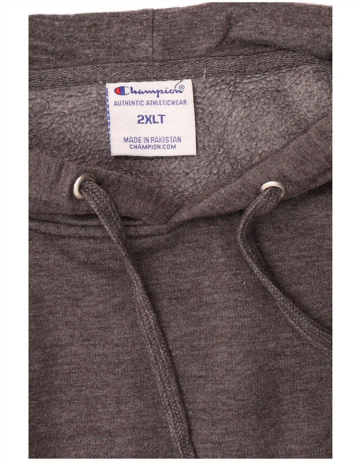 CHAMPION Suéter masculino com capuz alto 2XL algodão cinza