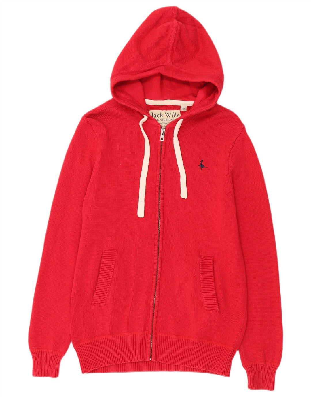 Suéter cardigã masculino com capuz Jack Wills pequeno algodão vermelho