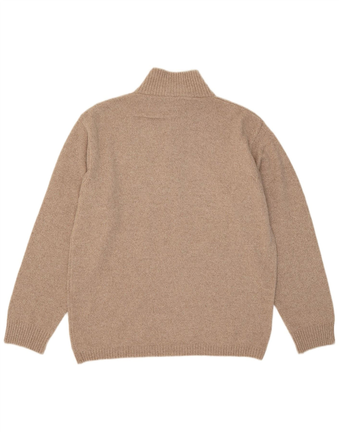 Suéter masculino Marlboro Classics com zíper e gola 2XL lã bege