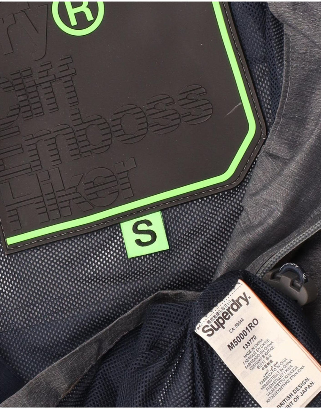 Jaqueta de chuva com capuz masculina Superdry UK 36 pequena cinza nylon