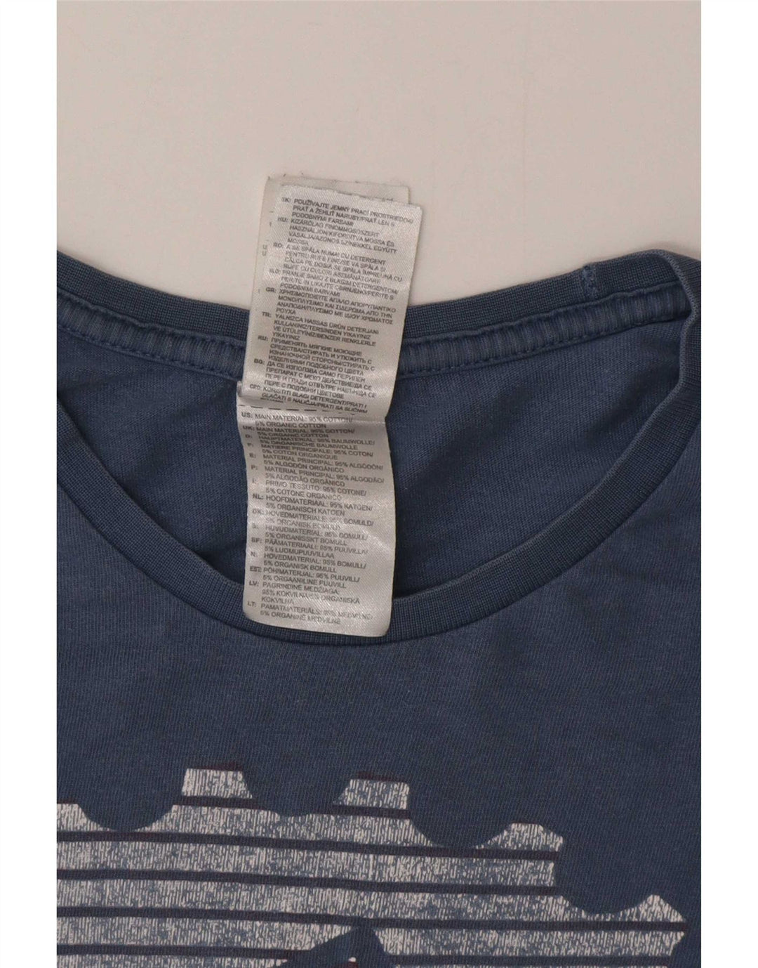 Adidas Mens Graphic T-Shirt Top Médio Algodão Azul