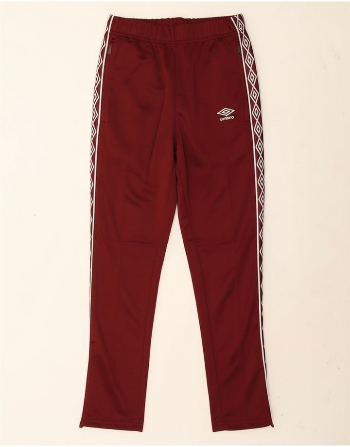 Umbro Mens Graphic Tracksuit Calças Pequenas Borgonha Poliéster