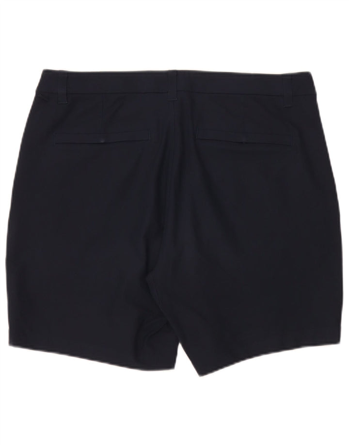 Lululemon Mens Chino Shorts W33 Poliéster Azul Marinho Médio