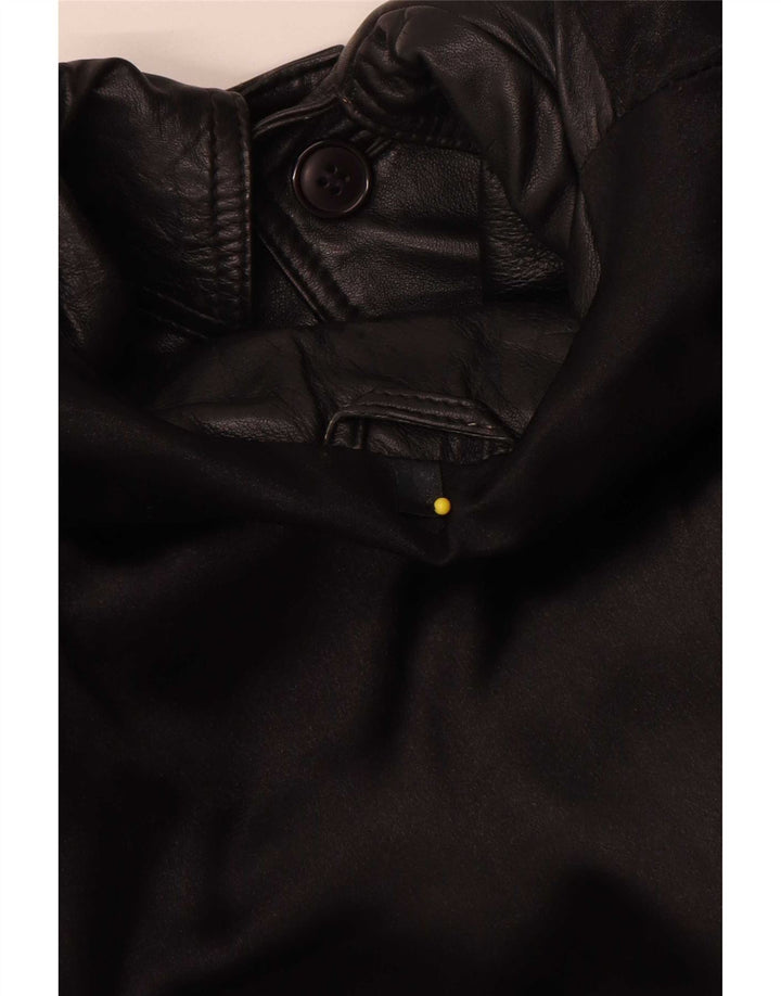 Jaqueta de couro masculina vintage IT 50 grande preta