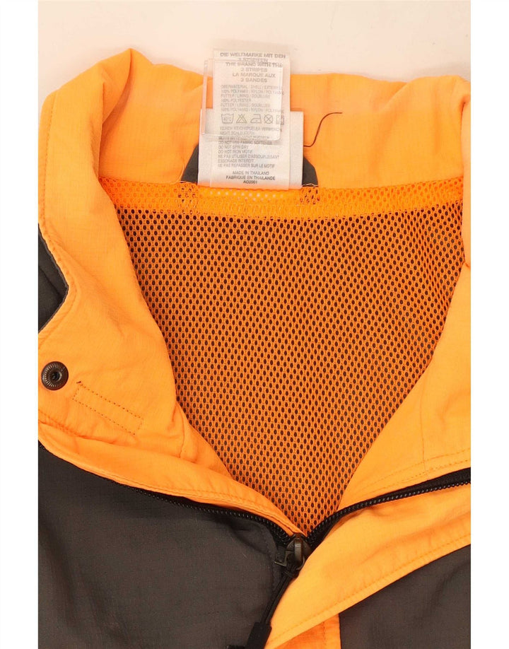 Jaqueta de chuva masculina Adidas UK 42 XL laranja colorblock poliéster