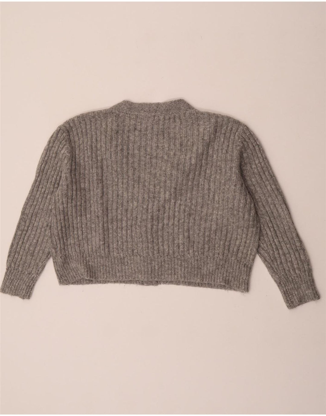 Suéter cardigã feminino Marks & Spencer crop oversized Reino Unido 16 grande cinza
