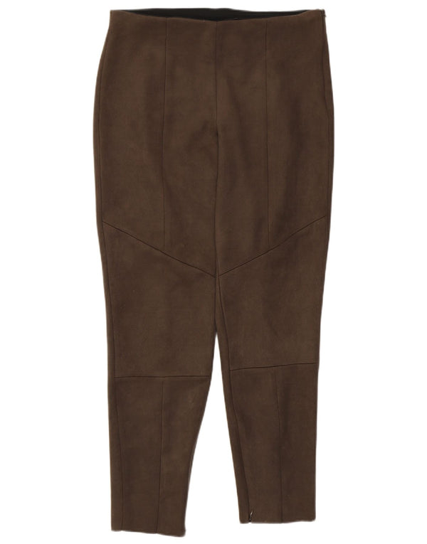 Zara Calça feminina skinny cortada grande W30 L26 marrom