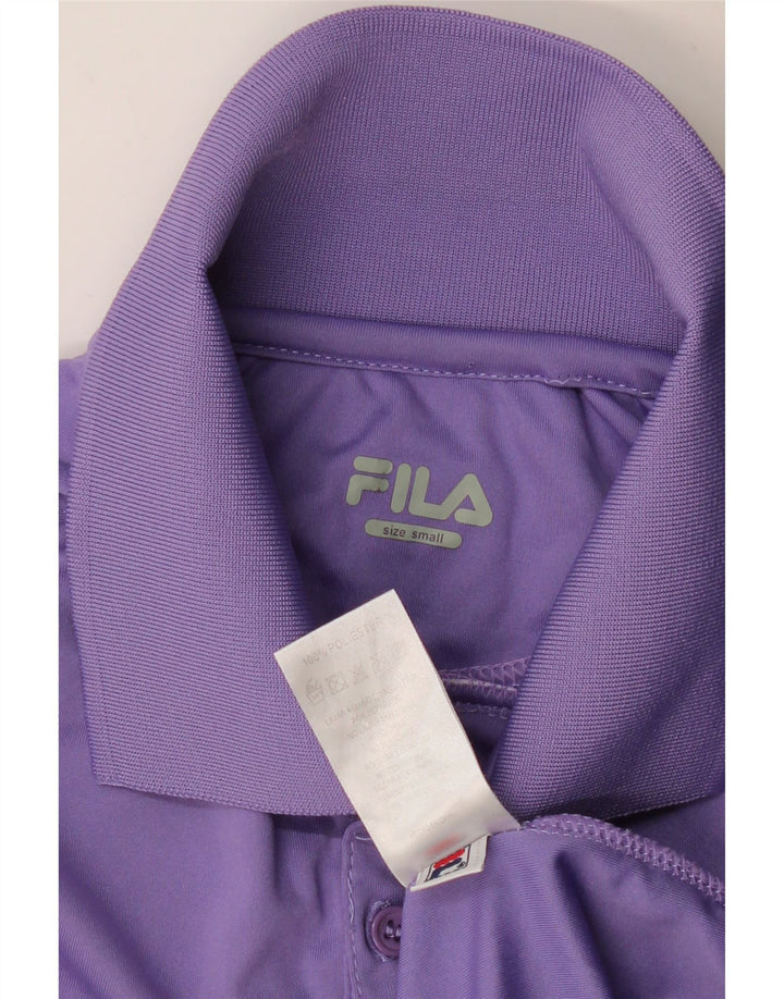 FILA Camisa Polo Masculina Pequena Roxa Colorblock Poliéster