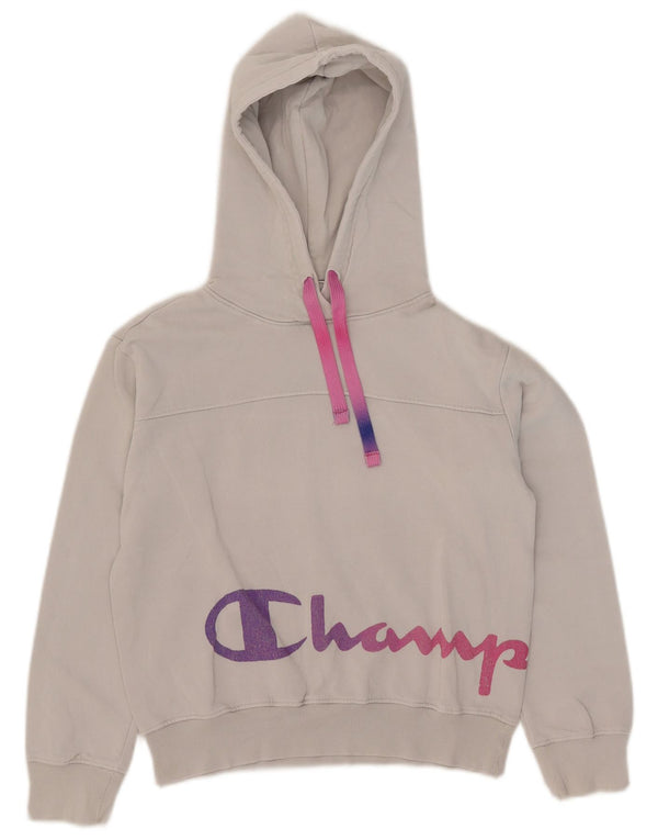 Jumper feminino com capuz e estampa gráfica Champion UK 6 XS algodão branco