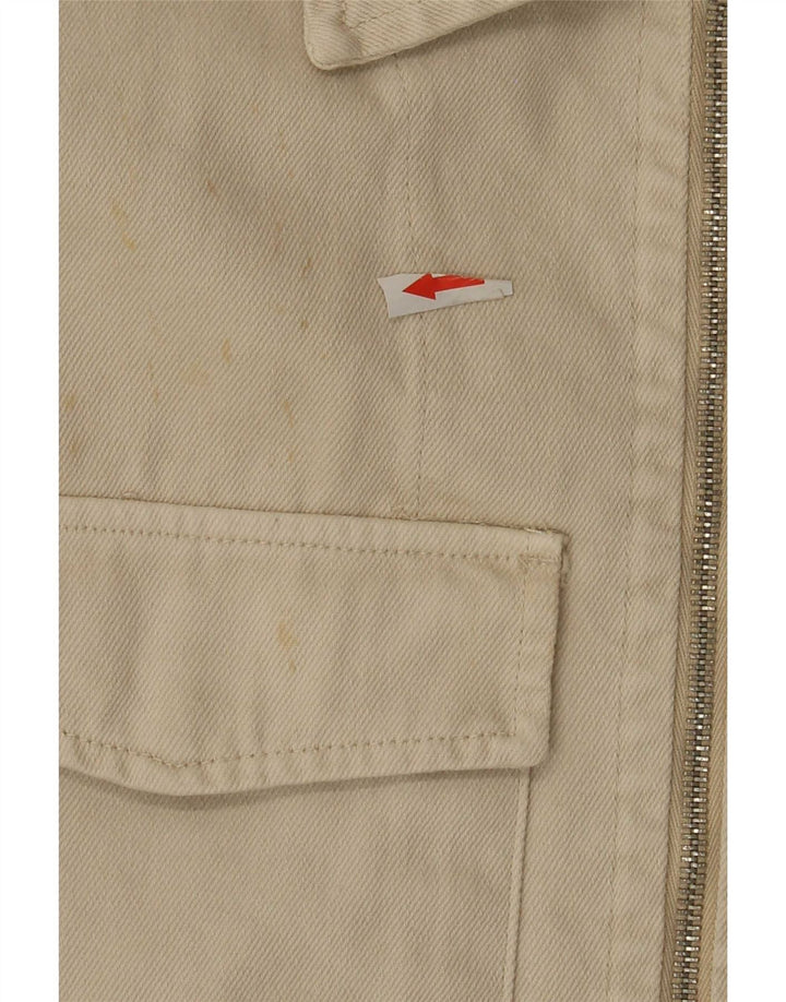 Jaqueta utilitária masculina Zara UK 42 XL algodão bege