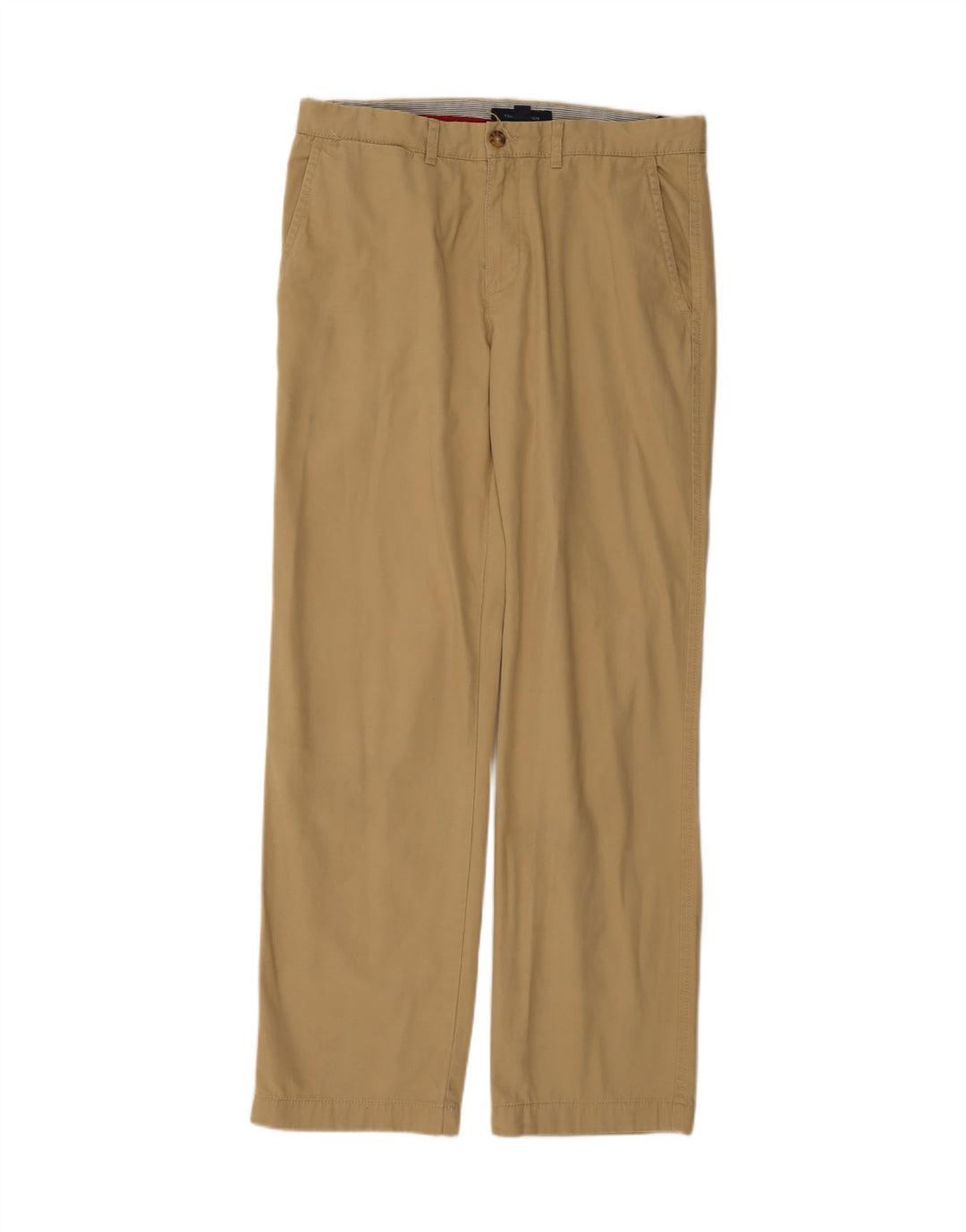 TOMMY HILFIGER Mens Straight Chino Trousers W33 L32 Beige Cotton Vintage Tommy Hilfiger and Second-Hand Tommy Hilfiger from Messina Hembry 