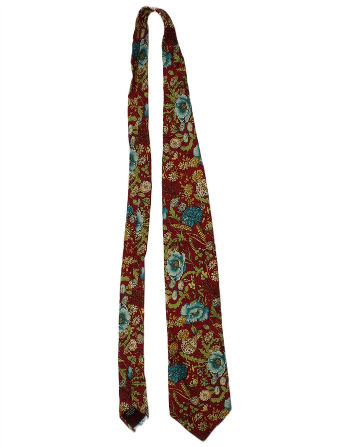 Gravata masculina Kenzo tamanho único Borgonha floral seda designer