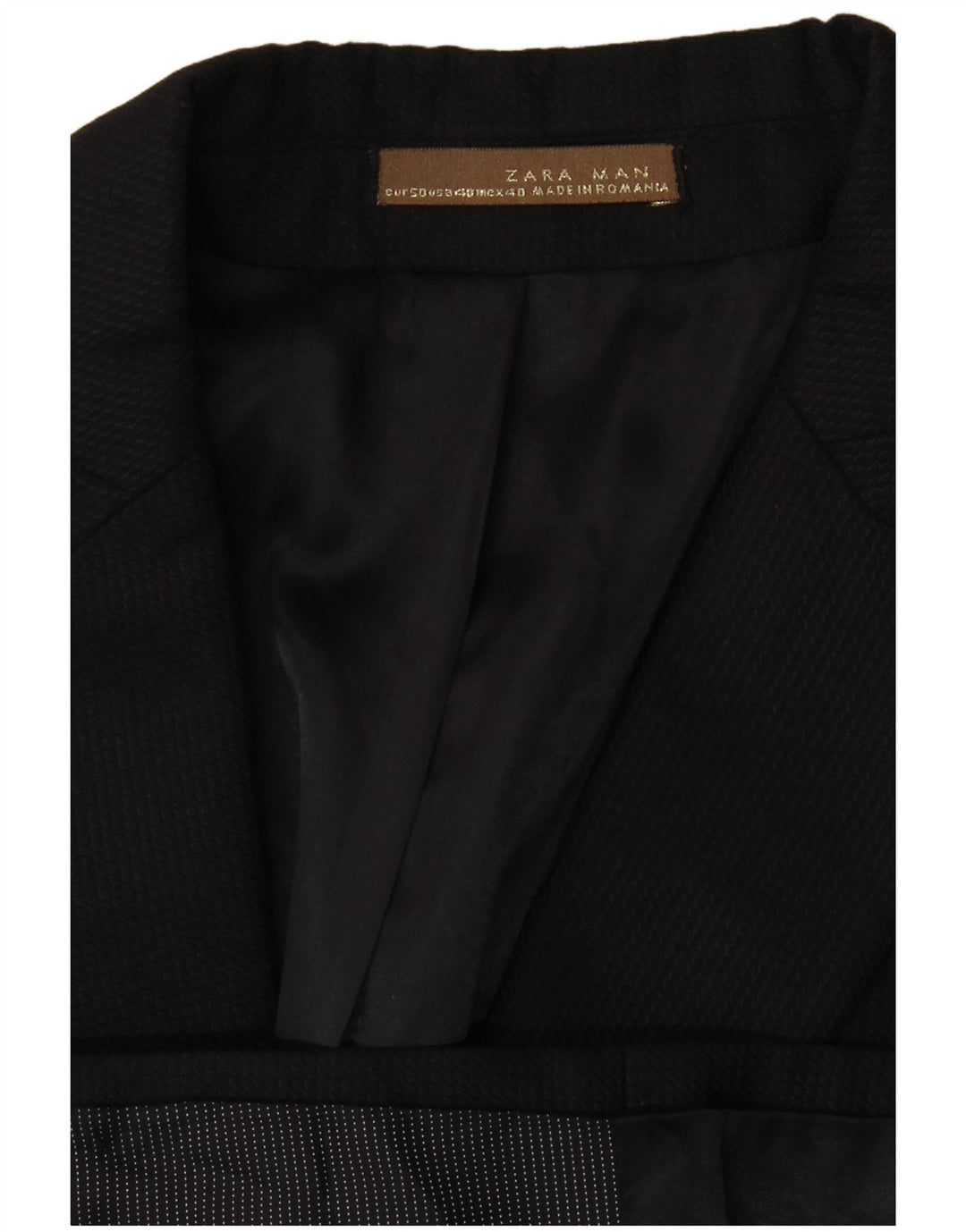 Jaqueta blazer masculina Zara com 2 botões EU 50 médio preto listrado