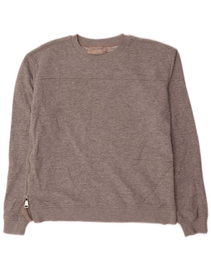 Zara Womens Trafaluc Oversized Moletom Jumper Reino Unido 10 Pequeno Cinza Salpicado