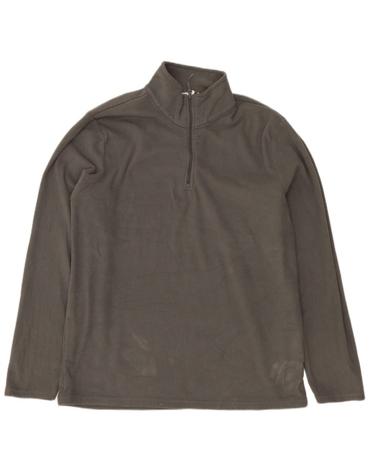MOUNTAIN WAREHOUSE Suéter masculino de lã com zíper e gola grande poliéster cinza