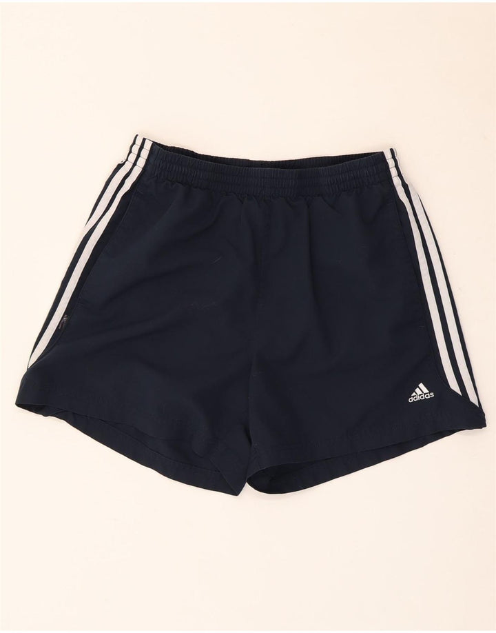 Shorts esportivos masculinos Adidas médio azul marinho poliéster