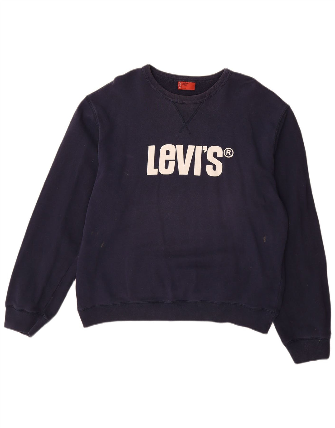 LEVI'S moletom gráfico masculino jumper grande algodão azul marinho