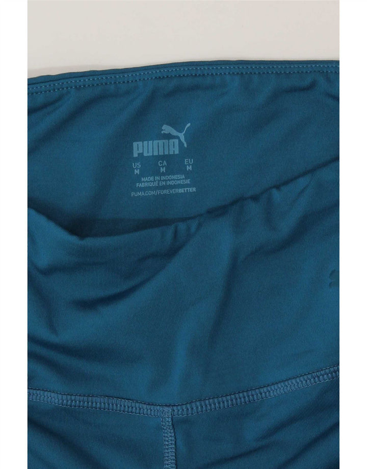 Puma Womens Graphic Leggings UK 12 Poliéster Colourblock Azul Médio