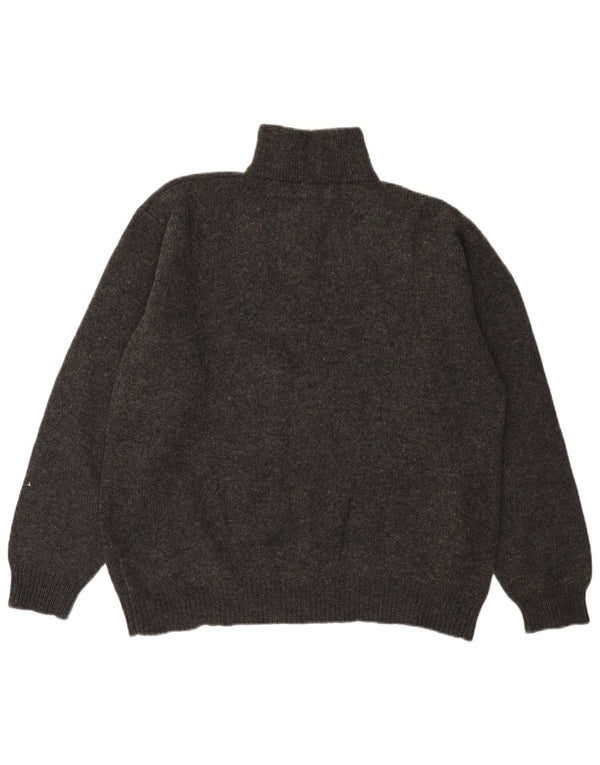 Suéter feminino McKenzy com zíper e gola UK 18 XL lã cinza