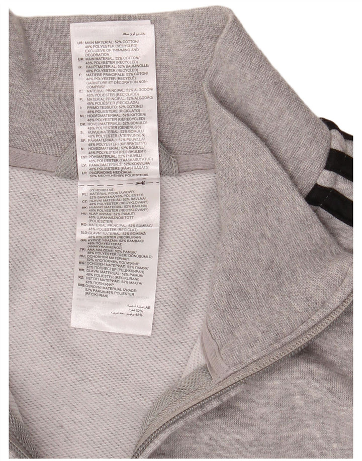 Adidas feminino agasalho jaqueta grande algodão manchado cinza