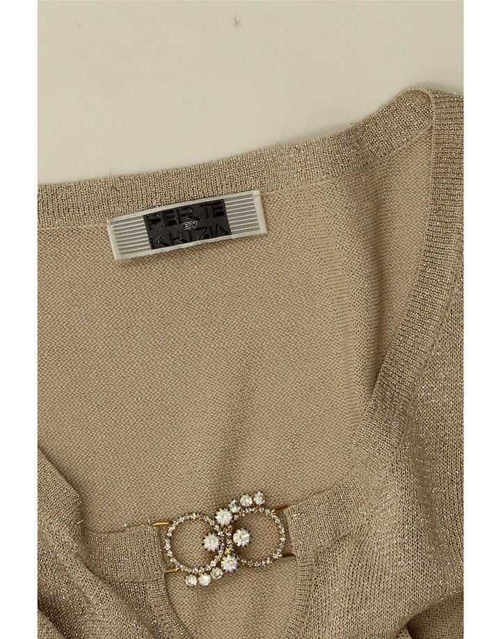 Top feminino Perte by Krizia manga 3/4 Reino Unido 12 médio bege