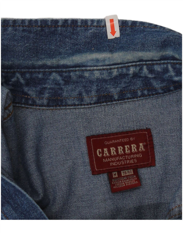 Camisa jeans masculina Carrera tamanho 39/40 algodão azul médio