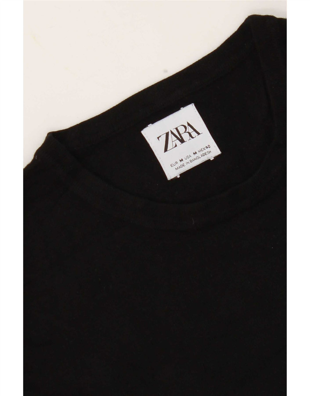 Zara Suéter masculino com gola redonda, preto médio