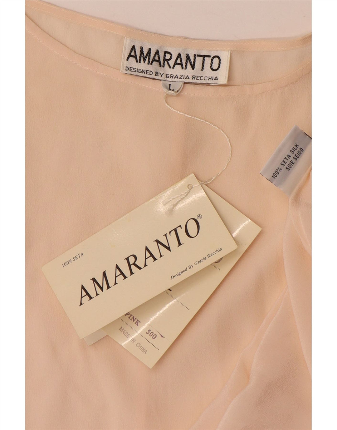 Blusa oversized feminina Amaranto UK 16 grande seda bege