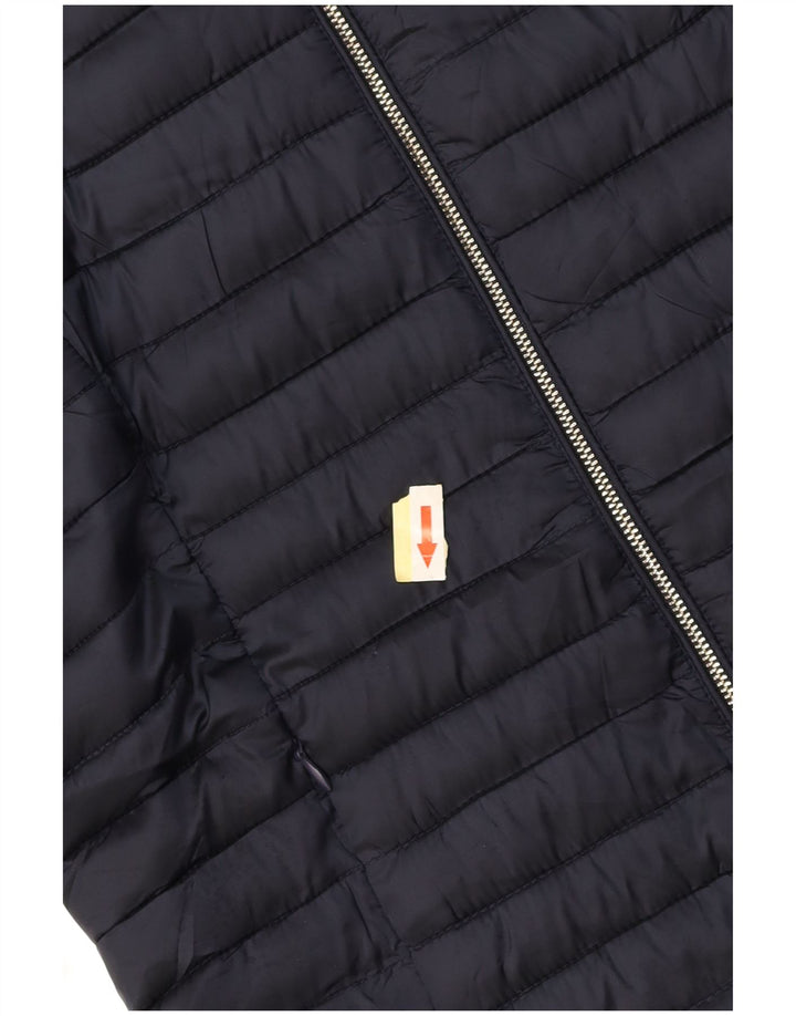 Jaqueta acolchoada com capuz feminino MASSIMO DUTTI Reino Unido 10 pequeno azul marinho