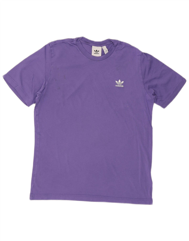 ADIDAS Mens T-Shirt Top Pequeno Algodão Roxo