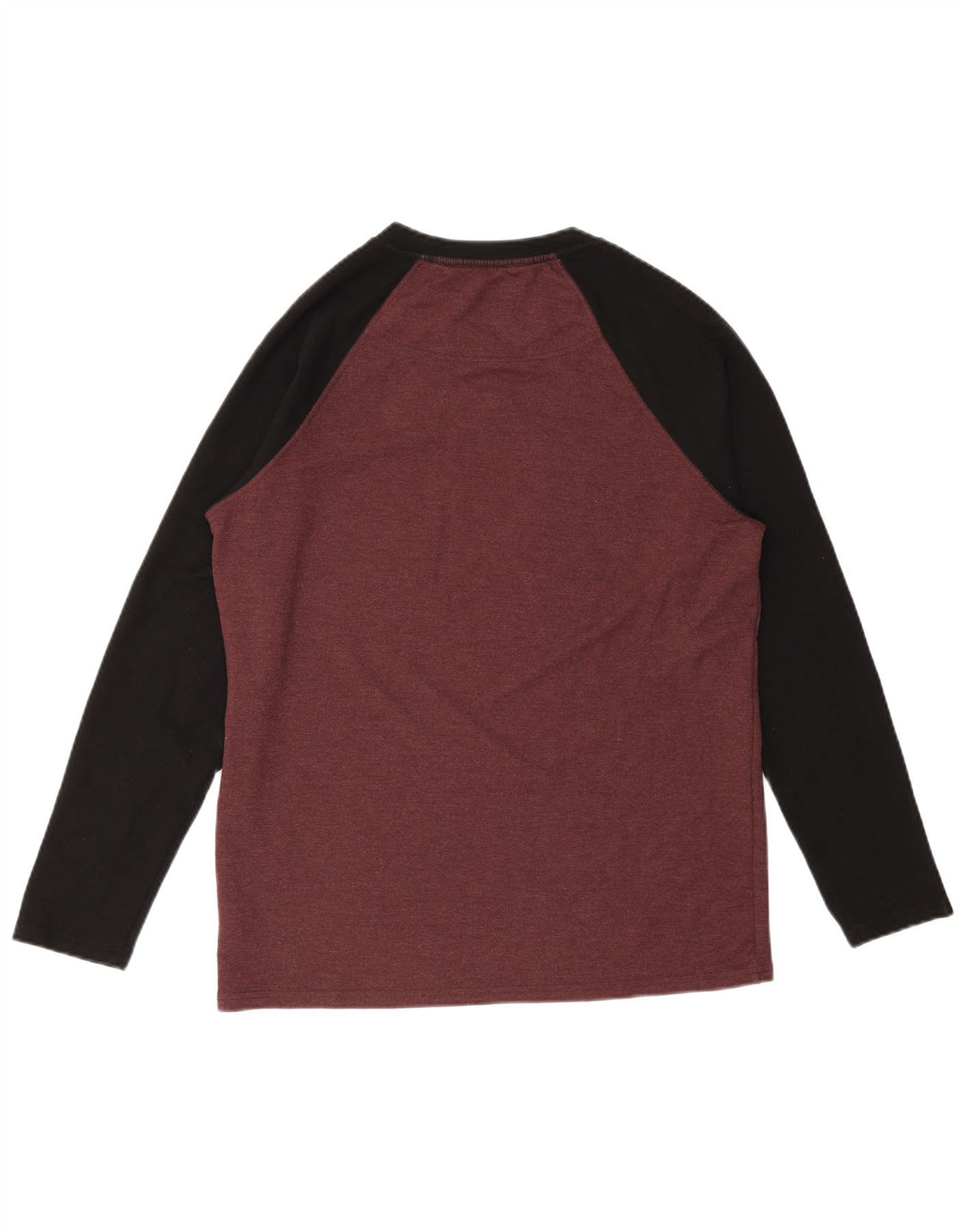 ORVIS Top masculino de manga comprida médio Borgonha Colourblock Viscose