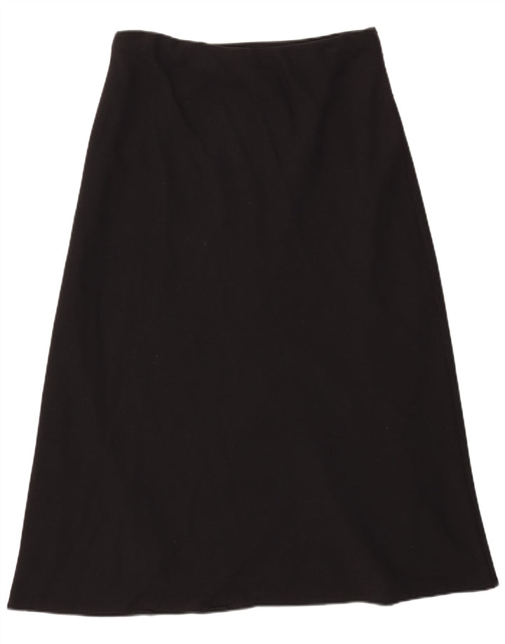Saia feminina Marks & Spencer UK 16 grande W33 poliéster preto
