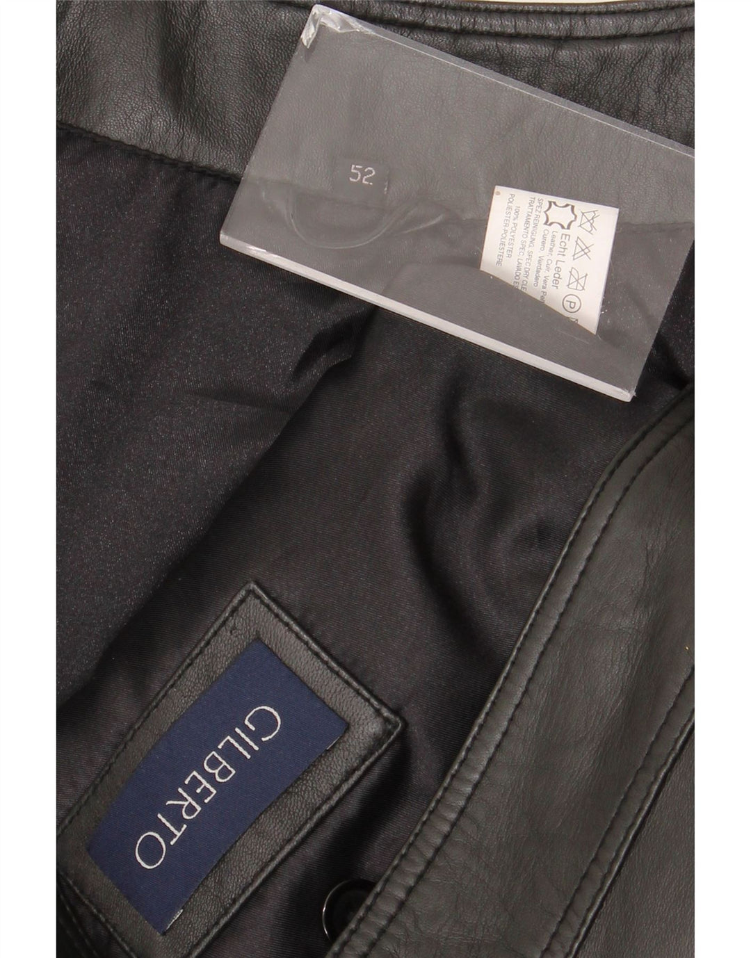 Gilberto Mens Colete De Couro IT 54 2XL Couro Preto