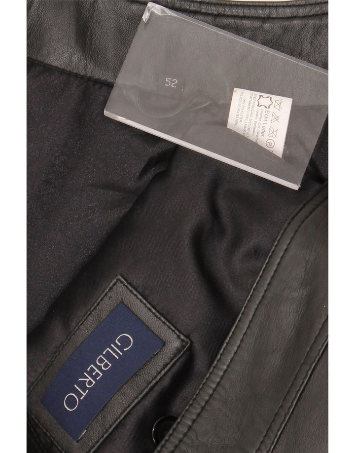 Gilberto Mens Colete De Couro IT 54 2XL Couro Preto