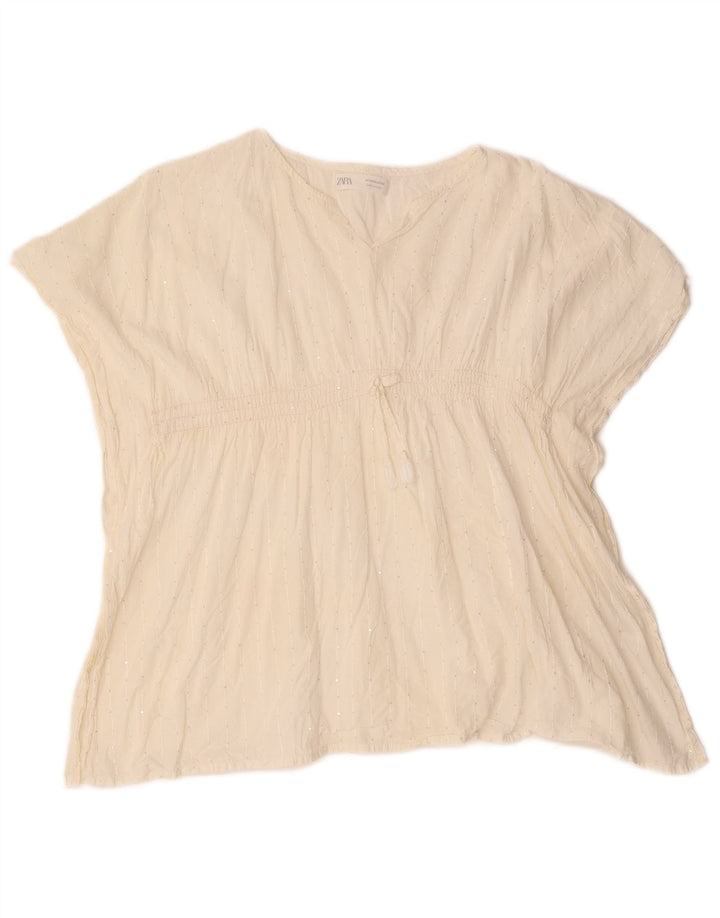 Blusa feminina ZARA Batwing Top UK 16 Grande Branco