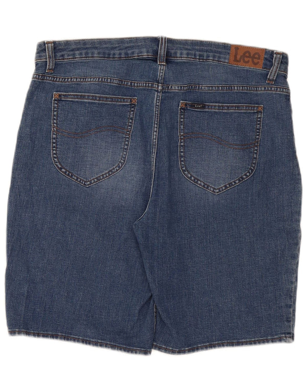Lee Womens Mid Rise Regular Fit Bermuda Jeans Shorts EUA 18 2XL W36 Azul