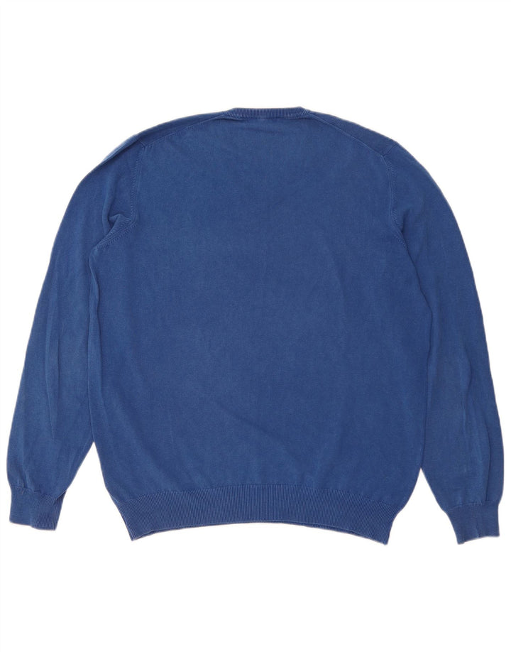 Suéter masculino Fay com decote em V IT 52 grande algodão azul