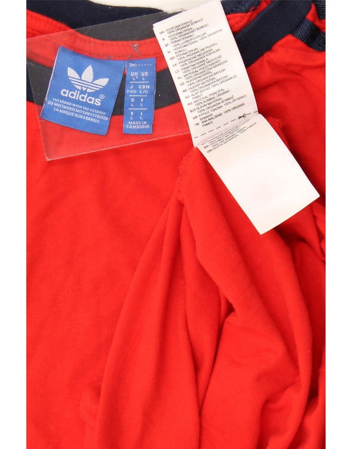 Camiseta feminina ADIDAS UK 16 grande algodão vermelho